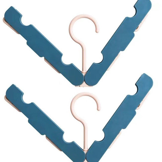 Folding Clothes Rack (Two-Piece Pack) - Hanging Clothes Rack - Portable Folding Hanger with Hook - Ideal for Travel, Campers, Travelers and Small Spaces - Dark Green.