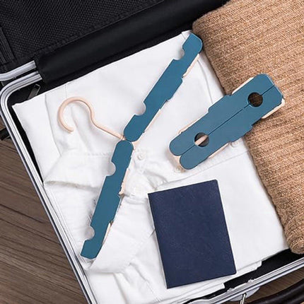 Folding Clothes Rack (Two-Piece Pack) - Hanging Clothes Rack - Portable Folding Hanger with Hook - Ideal for Travel, Campers, Travelers and Small Spaces - Dark Green.