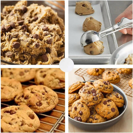 Three-Piece Ice Cream Scoop Set - Cookie Scoop Set - Stainless Steel Ice Cream Scoop with Trigger Mechanism - Large/Medium/Small Cookie Scoops - Baking Cookie Scoop Set.