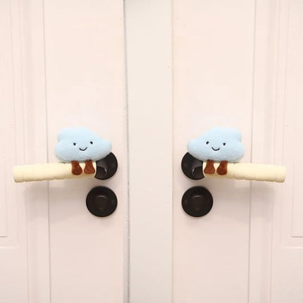 Protective Cover - Set of Two - Cute Cloud-Shaped Door Handle Gloves - Decorative Door Handle Protector Cover - Door Accessories (Blue).