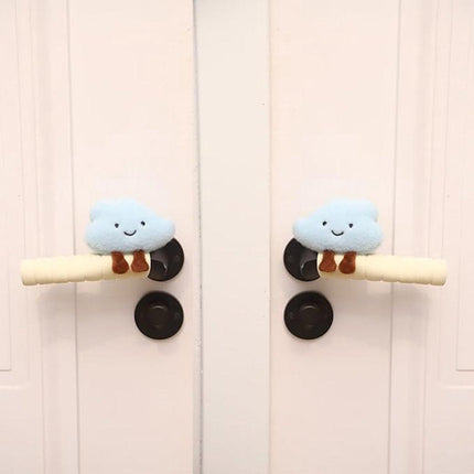 Protective Cover - Set of Two - Cute Cloud-Shaped Door Handle Gloves - Decorative Door Handle Protector Cover - Door Accessories (Blue).