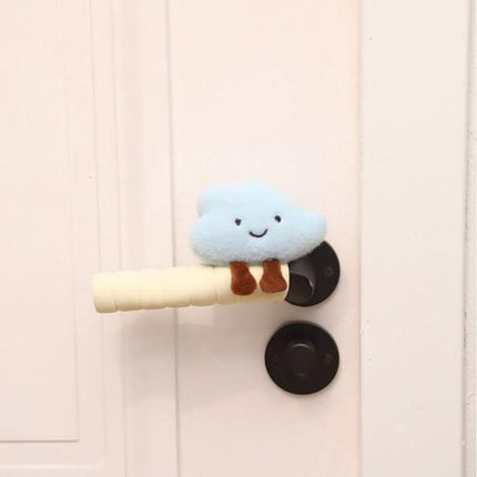 Protective Cover - Set of Two - Cute Cloud-Shaped Door Handle Gloves - Decorative Door Handle Protector Cover - Door Accessories (Blue).