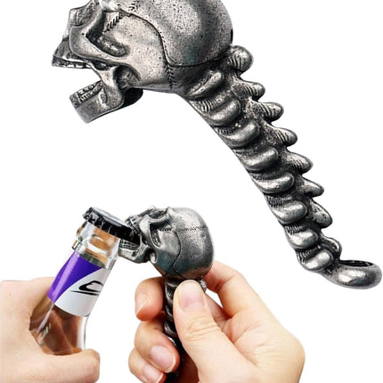 Skeleton Bottle Opener - Beer Opener - Robust Stainless Steel with Ergonomic Grip - Keychain Size - For Bar & Party.