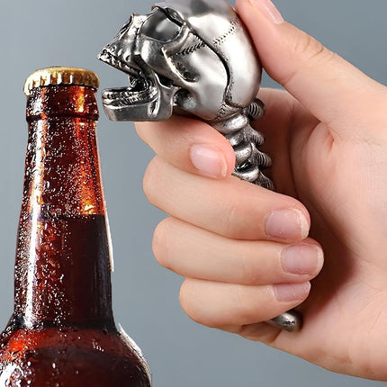 Skeleton Bottle Opener - Beer Opener - Robust Stainless Steel with Ergonomic Grip - Keychain Size - For Bar & Party.