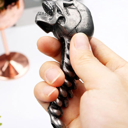 Skeleton Bottle Opener - Beer Opener - Robust Stainless Steel with Ergonomic Grip - Keychain Size - For Bar & Party.