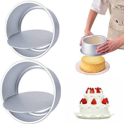 Cake Pans - 2-Piece Set - Round Cake Pans - Non-Stick Baking Pans - Aluminum Baking Pans 15cm and 20cm - Baking Pans with Removable Base - Round Pans - Baking Tools.