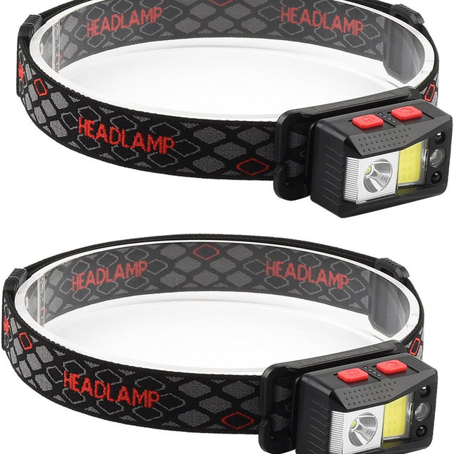 headlamp LED rechargeable - headlight - outdoor bicycle lamp - rechargeable night light - high-intensity LED headlamp - gaze sensor - COB headlamp.