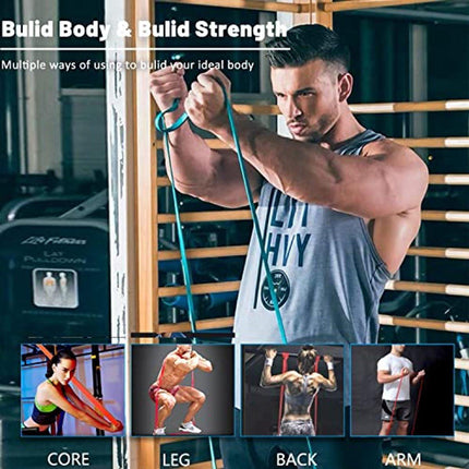 Resistance Bands - Pull-up Bands - Training Bands - Fitness Bands - Set of 5 Bands - 5 Different Resistances - Set for Training, Fitness, Exercises, and Physical Therapy for Men and Women - Includes Carrying Bag.