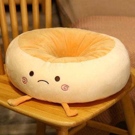 Round Seat Cushion - Round Chair Cushion - Donut Seat Cushion - Cute and Soft Decorative Cushion - Cartoon Design - Suitable Chairs for Bedrooms, Schools and Offices - 38*38*14cm (Sad Style).