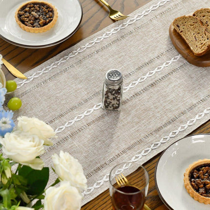 Table Runner - Christmas Table Runner - Fabric Table Runner - Cotton Table Runner - Washable Cotton Table Runner - Suitable for Family Table Decoration, Wedding Decoration, Party Decoration (33cm*220cm).
