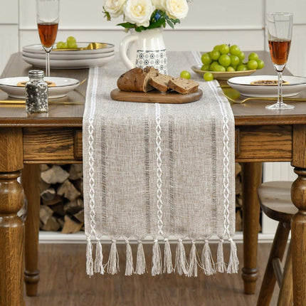 Table Runner - Christmas Table Runner - Fabric Table Runner - Cotton Table Runner - Washable Cotton Table Runner - Suitable for Family Table Decoration, Wedding Decoration, Party Decoration (33cm*220cm).