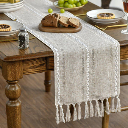 Table Runner - Christmas Table Runner - Fabric Table Runner - Cotton Table Runner - Washable Cotton Table Runner - Suitable for Family Table Decoration, Wedding Decoration, Party Decoration (33cm*220cm).