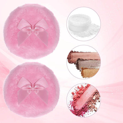 Powder Puff - 2 pieces - 8.9 cm - Make up sponges - Soft powder puff - Washable and reusable - For wet and dry application.