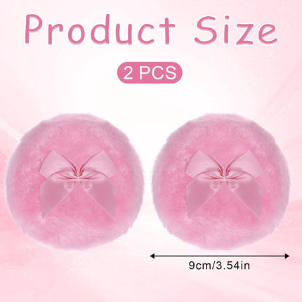 Powder Puff - 2 pieces - 8.9 cm - Make up sponges - Soft powder puff - Washable and reusable - For wet and dry application.