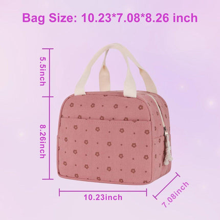 Cooler Bags - Lunch Bag - Handle Strap - Cooler Bag - Lunch Bag - Insulated Cooler Bag - Picnic Bag - 25.5*21*17cm - Suitable for work, office, travel and picnics（Pink）.