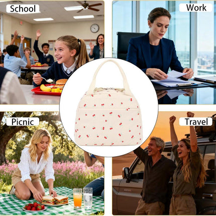 Cooler Bags - Lunch Bag - Handle Strap - Cooler Bag - Lunch Bag - Insulated Cooler Bag - Picnic Bag - 25.5*21*17cm - Suitable for work, office, travel and picnics（Pink）.