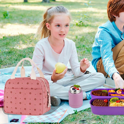 Cooler Bags - Lunch Bag - Handle Strap - Cooler Bag - Lunch Bag - Insulated Cooler Bag - Picnic Bag - 25.5*21*17cm - Suitable for work, office, travel and picnics（Pink）.