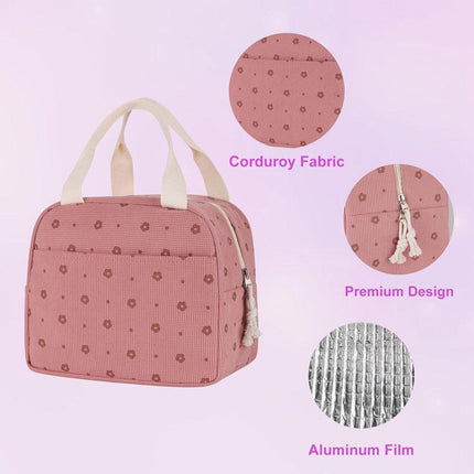 Cooler Bags - Lunch Bag - Handle Strap - Cooler Bag - Lunch Bag - Insulated Cooler Bag - Picnic Bag - 25.5*21*17cm - Suitable for work, office, travel and picnics（Pink）.