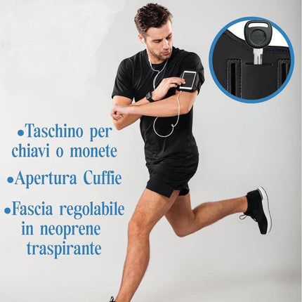 Phone Holder for Running - Running Armband - Suitable for phones up to 6.5 inches - Lightweight and universal phone holder for running, fitness and jogging.