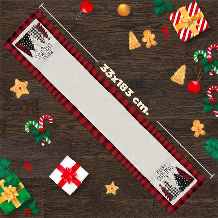 Table Runner - Christmas Table Runner - Christmas Decorations - Christmas Table Runner 33x183 cm - Christmas Table Decorations - Christmas Decorations 2024 - Christmas Decorations (Christmas Red).
