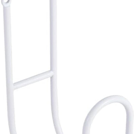 Garden Hose Hanging System - Wall Mount for Neat Storage - Stainless Steel Frame - White.