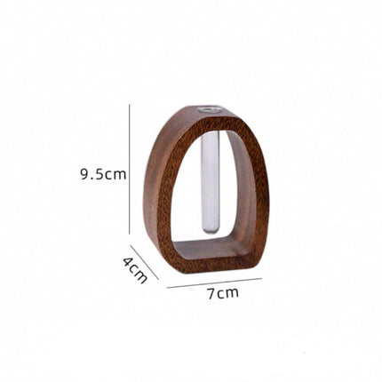 Vase - Solid Wood Vase - Desk Plant Growing Rack - Made of Wood and Bamboo - Enhances the modern decor of your home and office environment (S: 9.5*7*4 cm).
