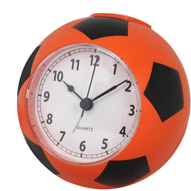 Football Alarm Clock - Silent Non-Ticking Desk Clock | Kids Bedside Clock | Cute football design, easy-to-read analog display, perfect for kids' bedrooms, great birthday gift for boys and girls - Orange.