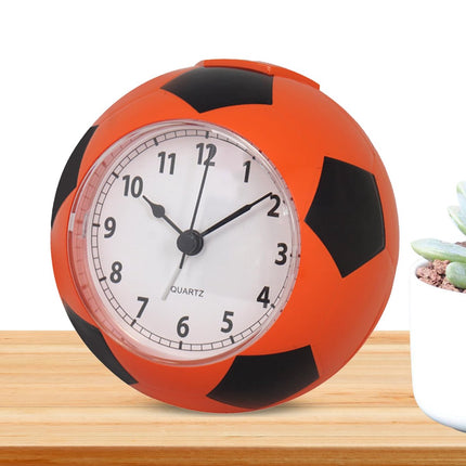 Football Alarm Clock - Silent Non-Ticking Desk Clock | Kids Bedside Clock | Cute football design, easy-to-read analog display, perfect for kids' bedrooms, great birthday gift for boys and girls - Orange.