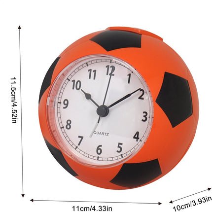 Football Alarm Clock - Silent Non-Ticking Desk Clock | Kids Bedside Clock | Cute football design, easy-to-read analog display, perfect for kids' bedrooms, great birthday gift for boys and girls - Orange.