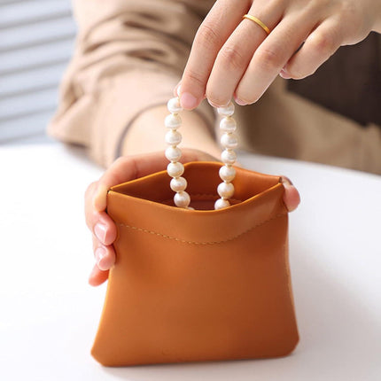 5pcs Lambskin Pocket Cosmetic Bag Makeup Pouch for Women Mini Makeup Bag Travel Storage -Waterproof Portable Squeeze Top Self-closing.