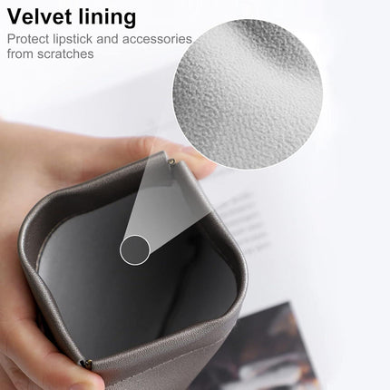 5pcs Lambskin Pocket Cosmetic Bag Makeup Pouch for Women Mini Makeup Bag Travel Storage -Waterproof Portable Squeeze Top Self-closing.