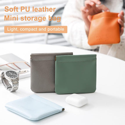 5pcs Lambskin Pocket Cosmetic Bag Makeup Pouch for Women Mini Makeup Bag Travel Storage -Waterproof Portable Squeeze Top Self-closing.