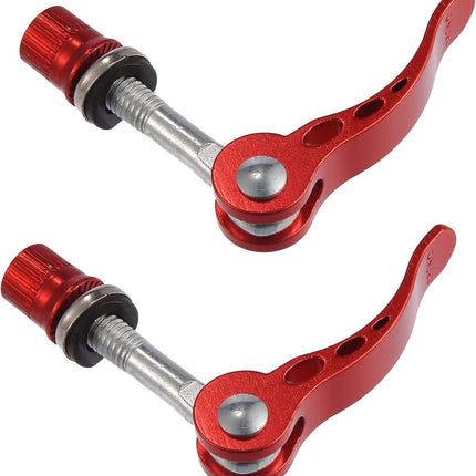2pcs M6*65mm Aluminium Alloy Bicycle Seat Post Quick Release Pin Seatpost Skewer Bolt Red.