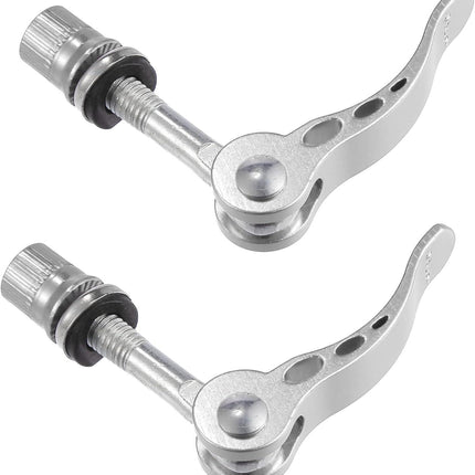 2pcs M6*65mm Aluminium Alloy Bicycle Seat Post Quick Release Pin Seatpost Skewer Bolt Silver Tone.