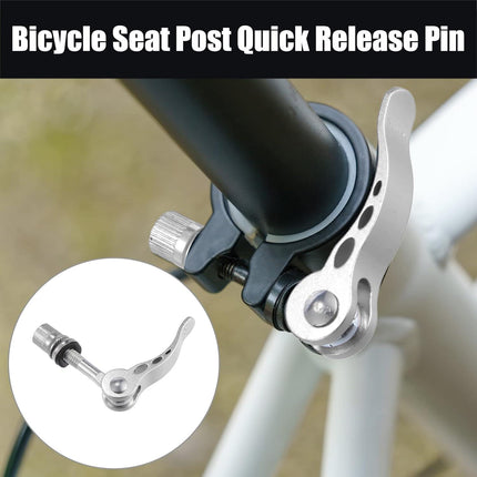 2pcs M6*65mm Aluminium Alloy Bicycle Seat Post Quick Release Pin Seatpost Skewer Bolt Silver Tone.