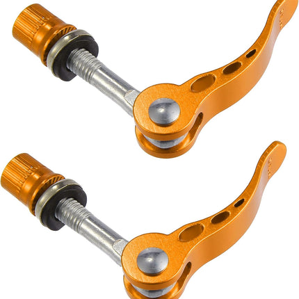 2pcs M6*65mm Aluminium Alloy Bicycle Seat Post Quick Release Pin Seatpost Skewer Bolt Yellow.