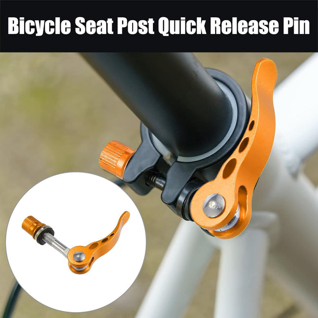 2pcs M6*65mm Aluminium Alloy Bicycle Seat Post Quick Release Pin Seatpost Skewer Bolt Yellow.