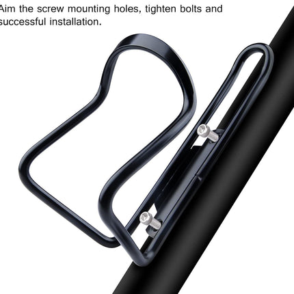 1Pack Lightweight Aluminum Alloy Cycling Bicycle Water Bottle Cage Holder Bracket for Outdoor Activities (Black), Bike Accessories.