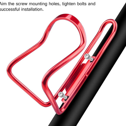 1Pack Lightweight Aluminum Alloy Cycling Bicycle Water Bottle Cage Holder Bracket for Outdoor Activities (Red), Bike Accessories.