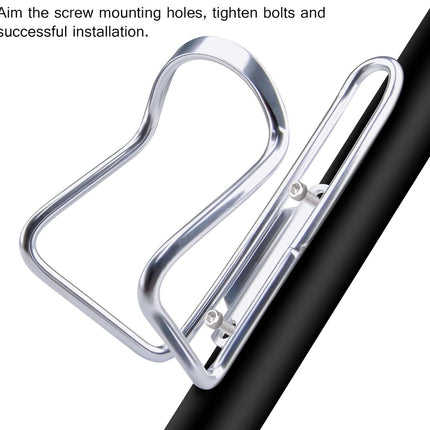 1Pack Lightweight Aluminum Alloy Cycling Bicycle Water Bottle Cage Holder Bracket for Outdoor Activities (Silver), Bike Accessories.