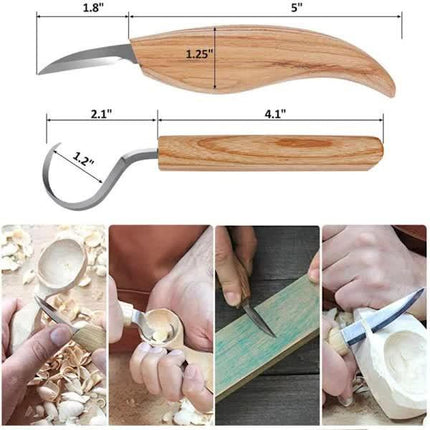 Wood Carving Tool Set - 3-in-1 Wood Carving Set - Includes Hook Chisel, Wood Carving Chisel, and Chopping Chisel.