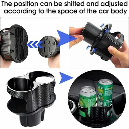 Two-in-one - Multifunctional - Car Cup Holder - Car Cup Holder - Extension Adapter - Rotatable and Adjustable Double Bottle Holder.