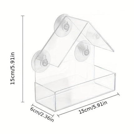 Transparent - House-shaped - Birdhouse - With weatherproof function.