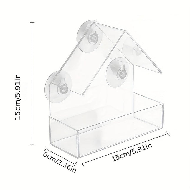Transparent - House-shaped - Birdhouse - With weatherproof function.