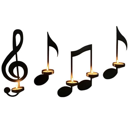 Music Note Candlestick - Wall Decoration - Wrought Iron Candlestick - Wall Decoration - Candle Holder.