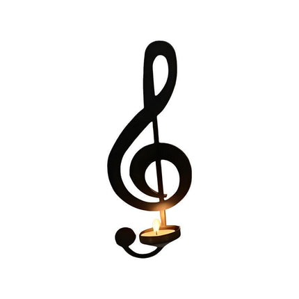 Music Note Candlestick - Wall Decoration - Wrought Iron Candlestick - Wall Decoration - Candle Holder.