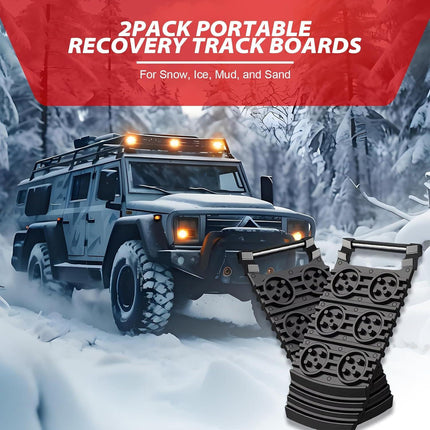 Off-Road Traction Plates | Pack of 2 - Portable emergency tool for extra grip on snow, ice, mud, and sand, suitable for cars, SUVs, ATVs, UTVs, and motorcycles..