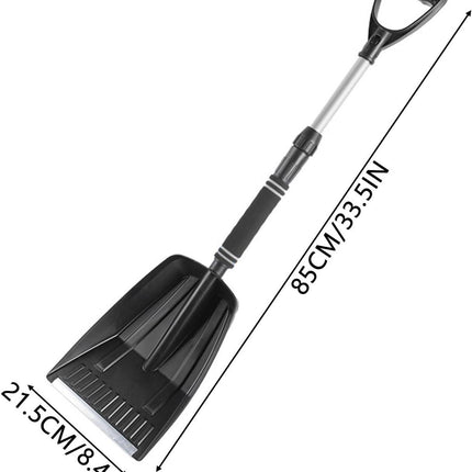 Folding Snow Shovel - Large Capacity | Lightweight & Portable - Wide Snow Clearing Range with Ergonomic D-Shaped Handle and Aluminum Blade - Snow Shovel for Outdoors, Cars, Gardens, Camping, Driveways（Black）.