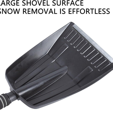 Folding Snow Shovel - Large Capacity | Lightweight & Portable - Wide Snow Clearing Range with Ergonomic D-Shaped Handle and Aluminum Blade - Snow Shovel for Outdoors, Cars, Gardens, Camping, Driveways（Black）.