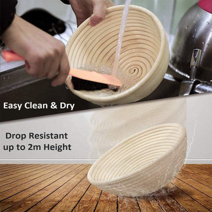 Proofing Basket Ø 23 cm - Bread Baking - Banneton - Proofing Basket Bread - Proofing Basket Round - Rattan Bread Pan - Dough Basket - incl. Dough Cloth | 1 piece.